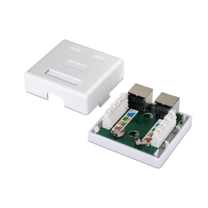 Aisens Roseta de Superficie RJ45 Cat.6 FTP 2 Tomas Blanco A139-0304